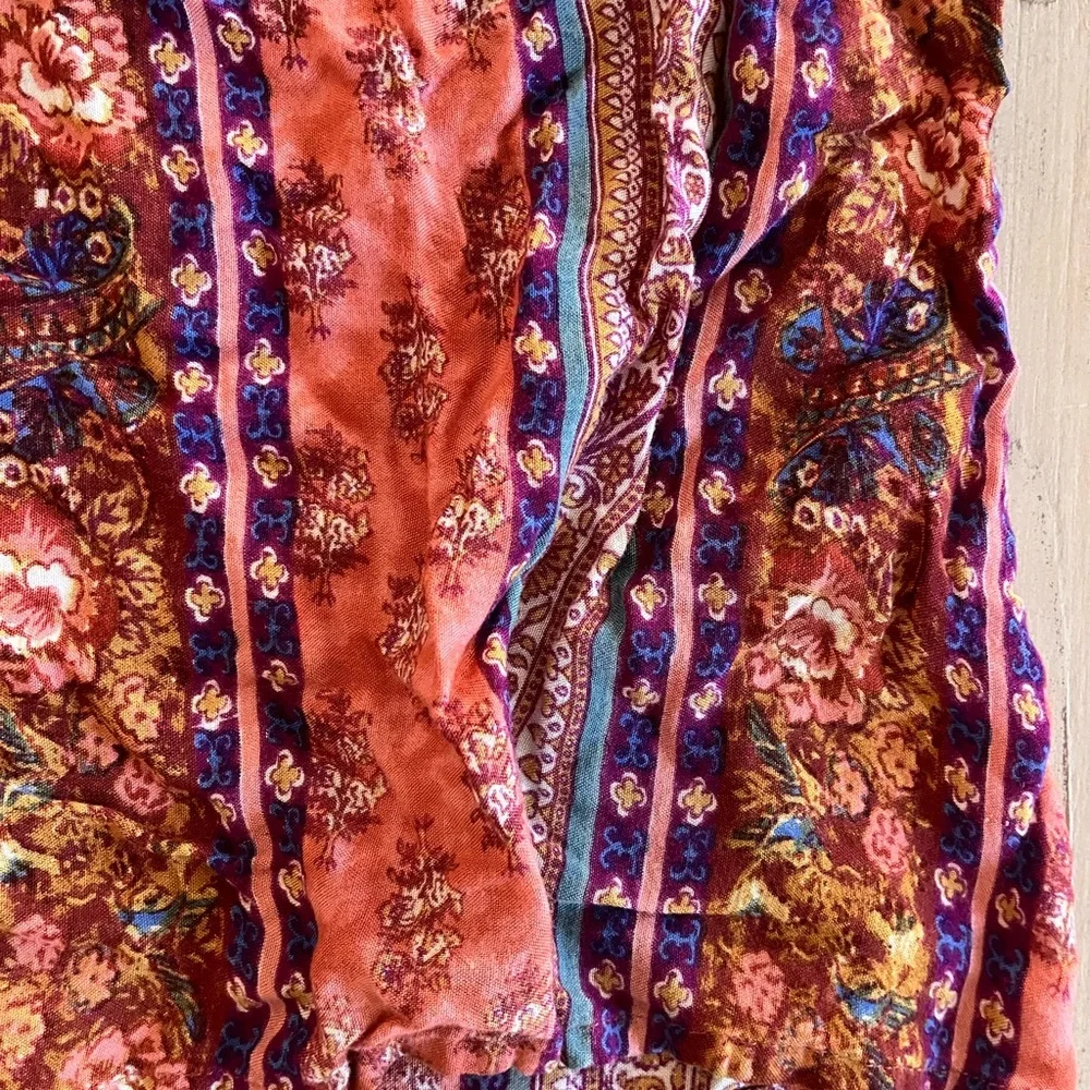 Earthbound Floral Bohemian Maxi Skirt - Multicolor hippie boho size small